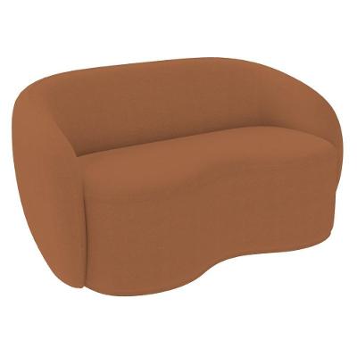 Sofá 3 Lugares Living Orgânico Sala De Estar 180cm Garbin K04 Bouclê Terracota - Mpozenato
