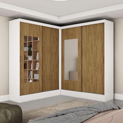 Closet Casal Belém 4 Pts Com Espelho 4 Gvts Carioca Móveis Branco Cinamomo