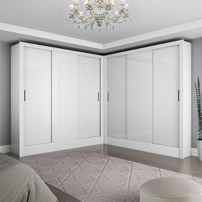 Closet Casal Duplo Fortaleza 6 Portas 12 Prateleiras Branco