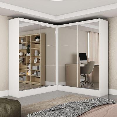 Closet Casal Belém 4 Portas Premium 4 Gavetas Carioca Móveis Branco
