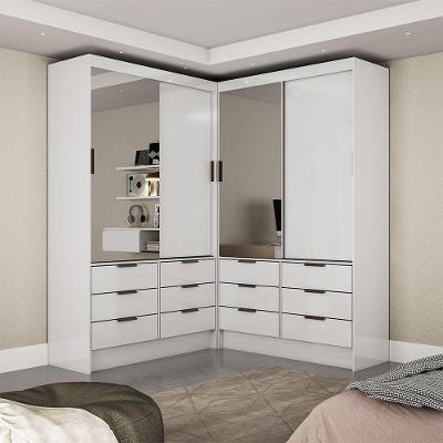 Closet Casal Sevilha 4 Portas Plus 12 Gavetas Carioca Móveis Branco