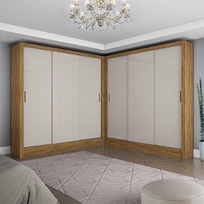Closet Casal Duplo Dubai 6 Portas 6 Gavetas Cinamomo Com Off White