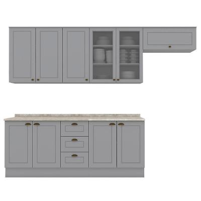Cozinha Modulada 7 Pecas 280 Cm Ce791 Americana Henn Cinza Calcare