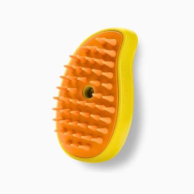 Escova Autolimpante 3 Em 1 Para Pets A Vapor Com Spray- Amarelo
