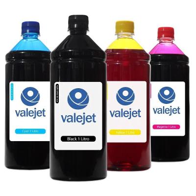 Kit 4 Tintas Para Hp 2774 Valejet Cmyk 1 Litro