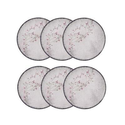 Prato Raso De Porcelana Decorada Floralis 25cm 6un Tramontina