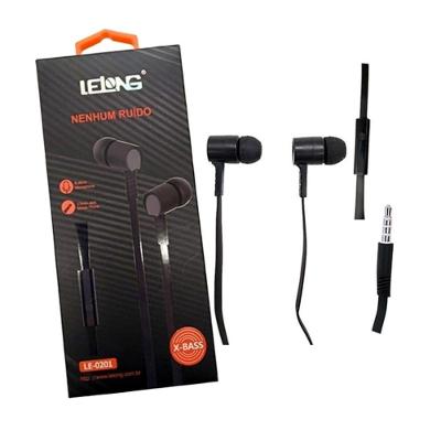 Fone De Ouvido Com Fio Com Microfone Lelong Preto