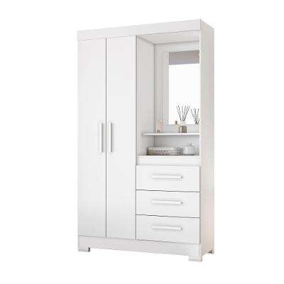 Guarda Roupa Solteiro 2 Portas 3 Gavetas Nt6020 Branco-rosa Nótável Móveis Branco-rosa