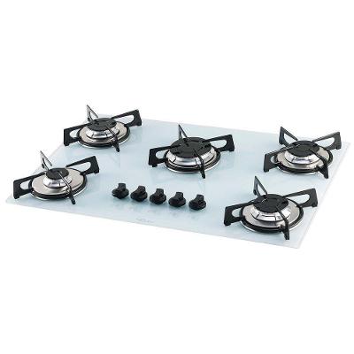 Cooktop A Gás 5 Bocas Mesa Vidro Fischer 1642 Branco Bivolt