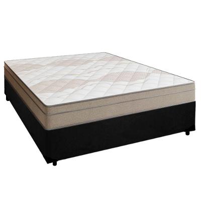 Cama Box Casal Suede + Colchão De Molas Ensacadas Portobel Ipanema - 138x188x65cm Preto