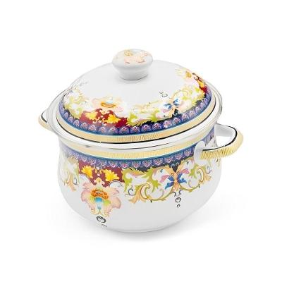 Caçarola Esmaltada Vintage 3,6l à Indução Com Tampa Indiana