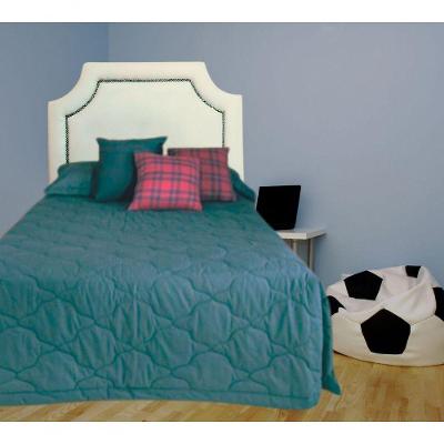 Cabeceira Solteiro Onix Pop Veludo Off White Com Tachas