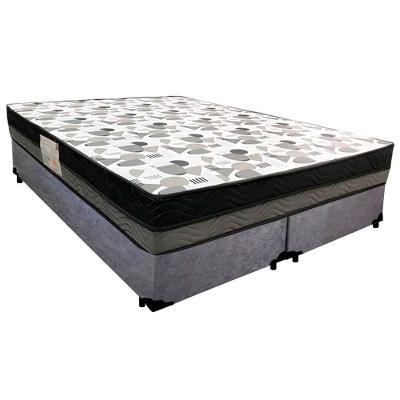 Cama Box Casal Suede Bipartido + Colchão Ortobom Iso Dupla Face 138x188x60 Cinza