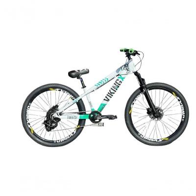 Bicicleta Viking Branco Verde Aro 26 Câmbio Shimano 1x8 Cassete Freio Hidraulico