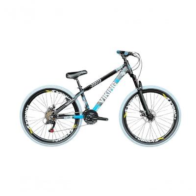 Bicicleta Aro 26 Vikingx Preto/azul 21v Câmbios Shimano Pneu Branco