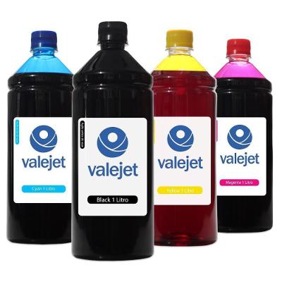 Kit 4 Tintas L655 Para Epson Bulk Ink Cmyk 1 Litro Corante Valejet