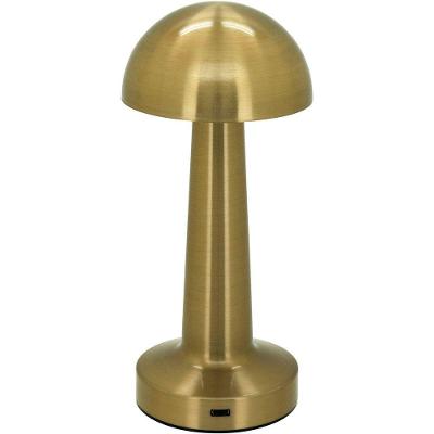 Luminária Abajur Led Mesa Usb Metal 21x9x9cm Dourado