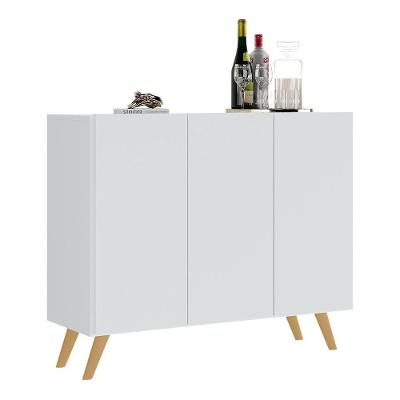Aparador Buffet 3 Portas Retrô Veneza Multimóveis V1009 Branco/Natural Branco/Natural
