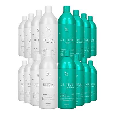 Kit 8 Escovas Progressivas Zap All Time Orgânica + 8 Shampoos Detox 1 Litro