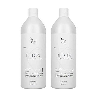 Kit 2 Shampoo Anti-resíduos Detox Zap Limpeza Profunda 1 Litro