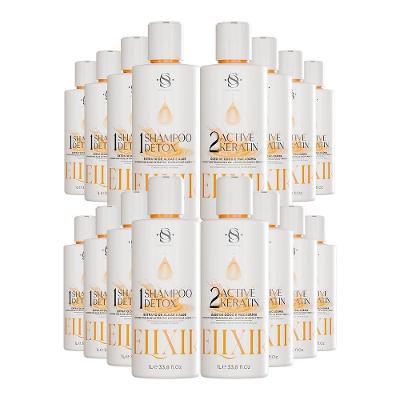 Kit 8 Escovas Progressivas S&o Active Keratin Elixir + 8 Shampoos Detox 1 Litro