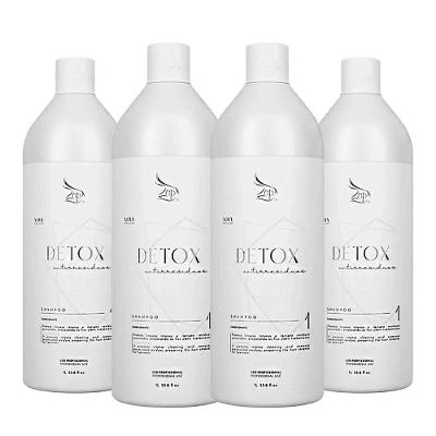 Kit 4 Shampoo Anti-resíduos Detox Zap Limpeza Profunda 1 Litro