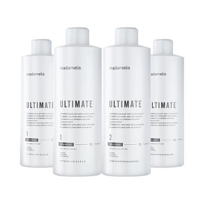 Kit 2 Escovas Progressivas Madame Lis Ultimate + Shampoo Limpeza Profunda 1 Litro