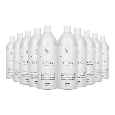 Kit 10 Shampoo Anti-resíduos Detox Zap Limpeza Profunda 1 Litro
