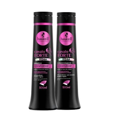 Kit Shampoo E Condicionador Hidratação E Crescimento Cavalo Forte Hidra Haskell 500ml
