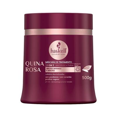 Máscara Quina Rosa Brilho Intenso E Maciez Haskell 500g