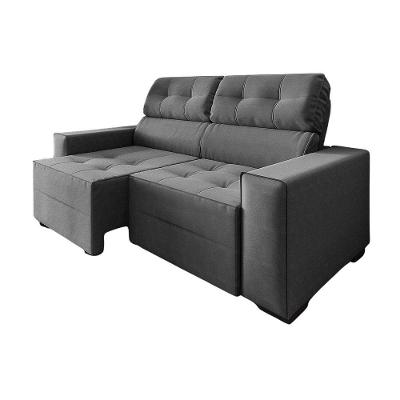 Sofá Retrátil E Reclinável New York 2 Mts Suede Cinza