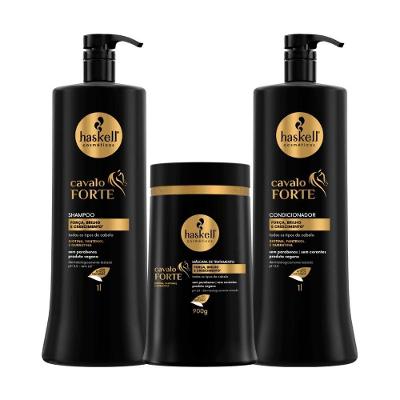 Kit Shampoo Condicionador E Máscara Hidratação E Fortalecimento Haskell Cavalo Forte 1l