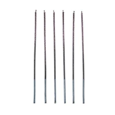 Vela Palito Gigante Com Glitter 17cm Rosa - 6 Un