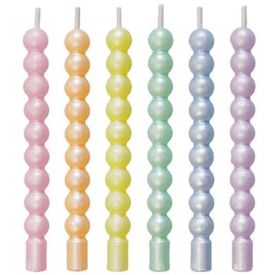 Vela Palito Espiral Metalizada Candy Color V241b - 6 Un