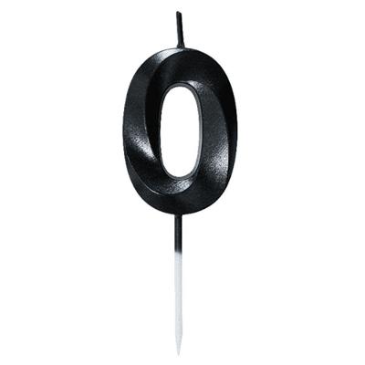 Vela Mini Design Preta Numero 0 - 1 Un