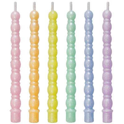 Vela Palito Espiral Metalizada Candy Color V241a - 6 Un