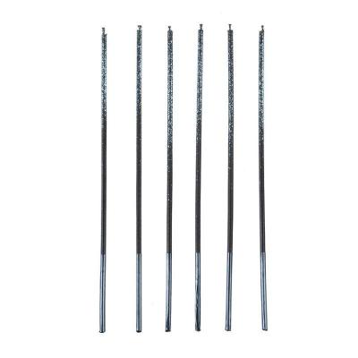 Vela Palito Gigante Com Glitter 17cm Azul - 6 Un