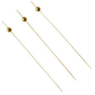 Palito Em Bambu Para Petiscos 18cm Bolinha Metalizada - 20 Un