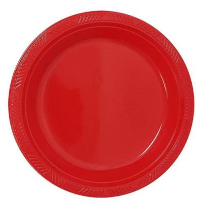 Prato Plástico Happy Line 15cm Vermelho - 8 Un