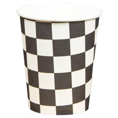 Copo De Papel 270ml Xadrez Preto - 10 Un
