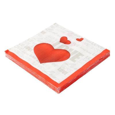 Guardanapo Folha Dupla 32x32cm Love Corações - 20 Un