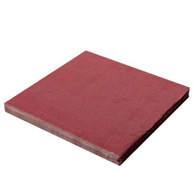Guardanapo Folha Dupla Alto Relevo 32x32cm Vermelho - 20 Un