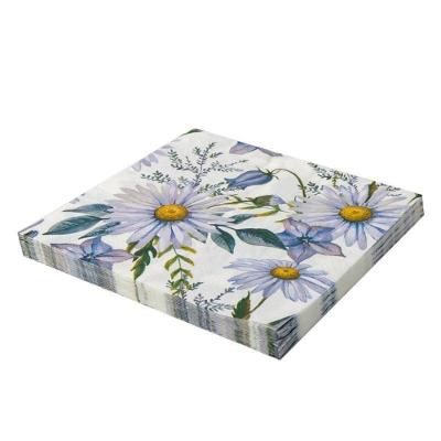 Guardanapo Folha Dupla Estampado 32x32cm Flores Lilás - 20 Un