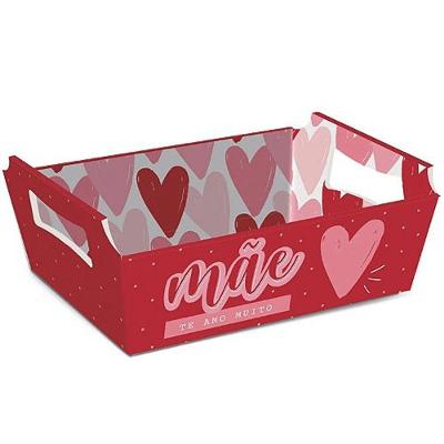 Kit Cesta De Cartão Dia Das Mães Mg 27x18,5x9,5cm - 10 Un