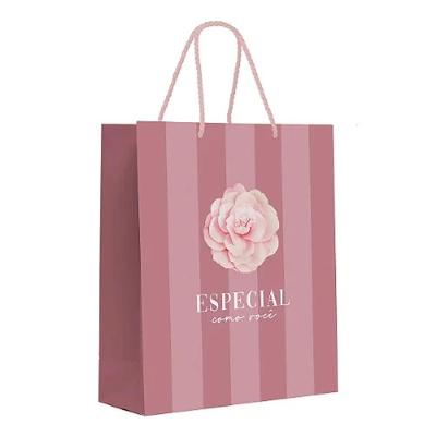 Kit Sacola De Papel Premium Camélia M 31x26x10cm - 10 Un
