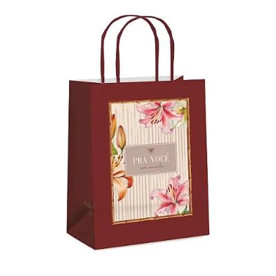 Kit Sacola De Papel Luiza M 26x19,5x9,5cm - 10 Un