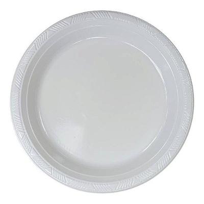 Prato Plástico Happy Line 15cm Branco - 8 Un