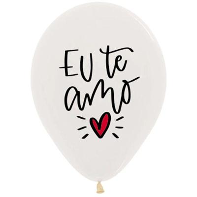 Balão De Látex Imperial 2 Ld Cristal Eu Te Amo R12 - 50 Un