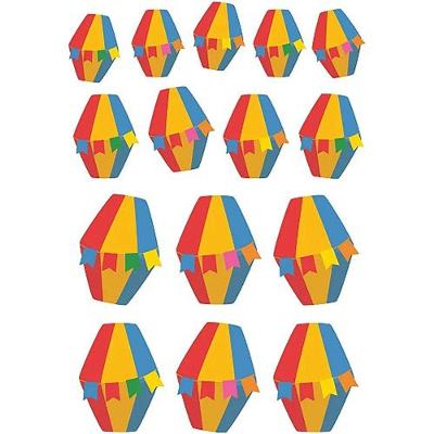 Cartela Adesiva Balão Arraiá Bão Demais 19x28cm - Com 15 Adesivos