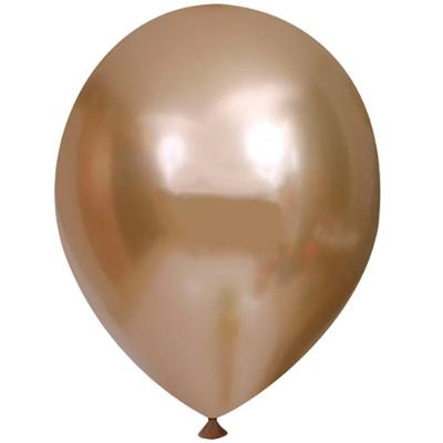 Balão Cromado Redondo 5 Liso Ouro - 25 Un
